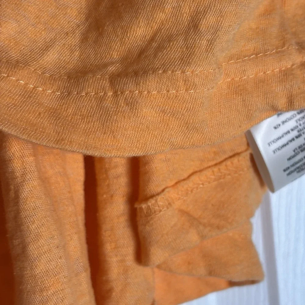 Free People Top Embroidered Tie Neck Carrot Ginger S‎ Flowy Boho Peasant